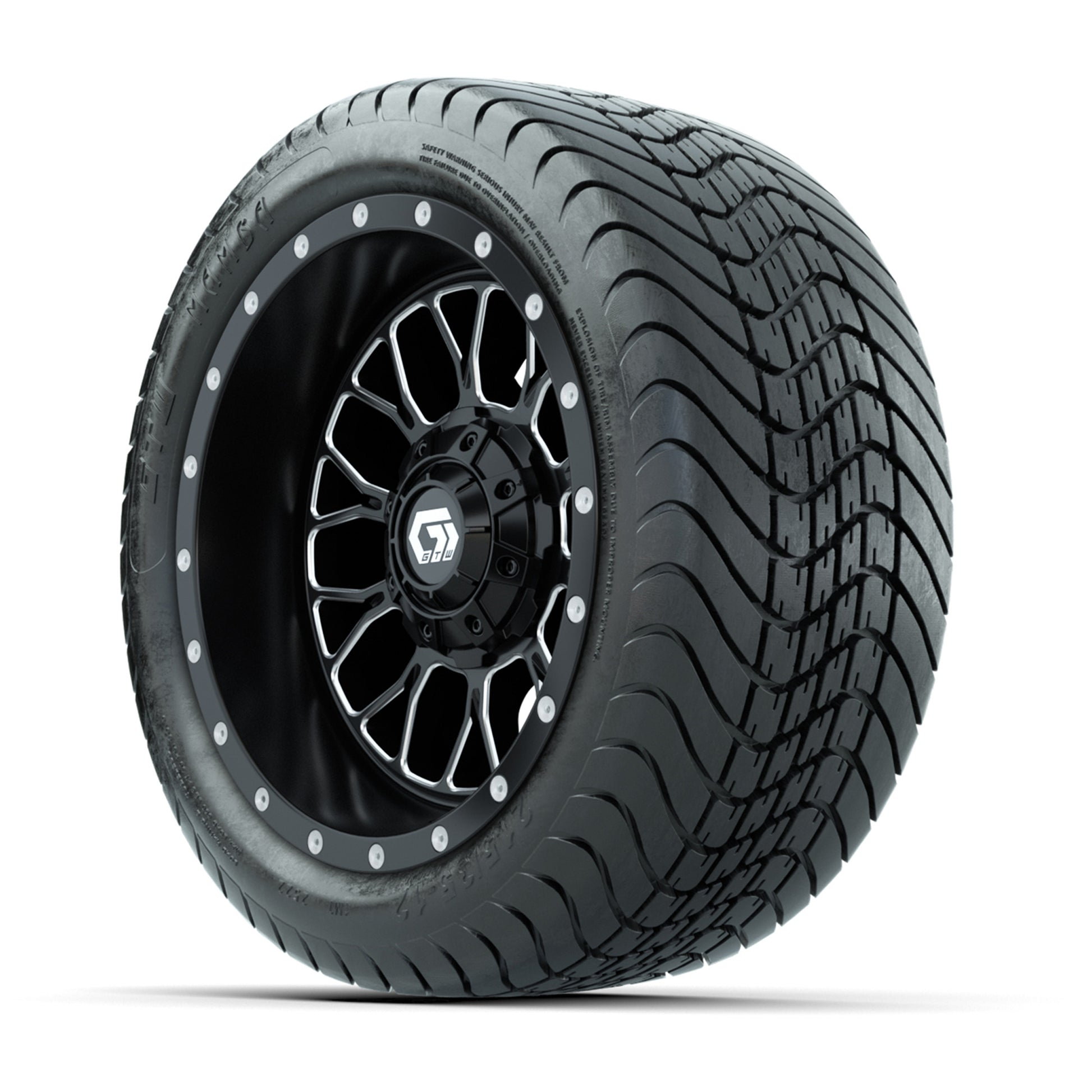 Set of (4) 12 in GTW® Helix Machined & Black Wheels with 215/35-12 Mamba Street Tires