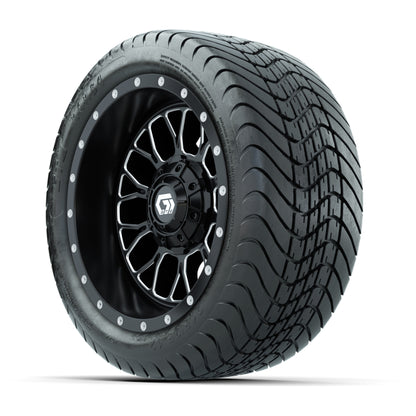 Set of (4) 12 in GTW® Helix Machined & Black Wheels with 215/35-12 Mamba Street Tires