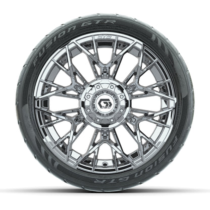 Set of (4) 14 in GTW® Stellar Chrome Wheels with 205/40-R14 Fusion GTR Street Tires