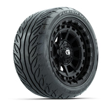 GTW® Barricade Black 14 in Wheels with 225/40-R14 Fusion GTR Steel Belt Radial Street Tires – Full Set