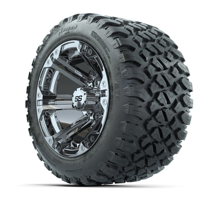 GTW® Specter Chrome 12 in Wheels with 20X10-12 Nomad Steel Belt Radial All-Terrain Tires – Full Set