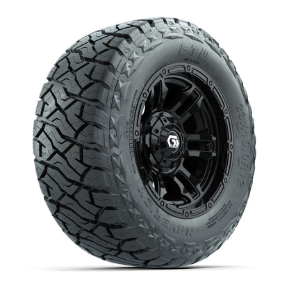 GTW Shogun Black 12 in Wheels with 23x10.00-R12 Maverick All-Terrain Tires – Full Set