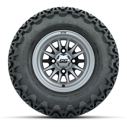 GTW Medusa Black and Machined Wheels with 20in Predator A-T Tires - 10 Inch