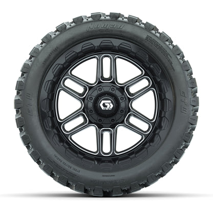 Set of (4) 14 in GTW® Titan Machined & Black Wheels with 23x10-R14 Nomad All-Terrain Tires