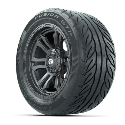 GTW® Shogun Gunmetal 14 in Wheels with 255/45-R14 Fusion GTR Steel Belt Radial Street Tires – Full Set