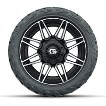 GTW Stealth Gloss Black/Machined 12 in Wheels with 215/40-R12 Maverick Low-Profile All-Terrain Tires – Full Set