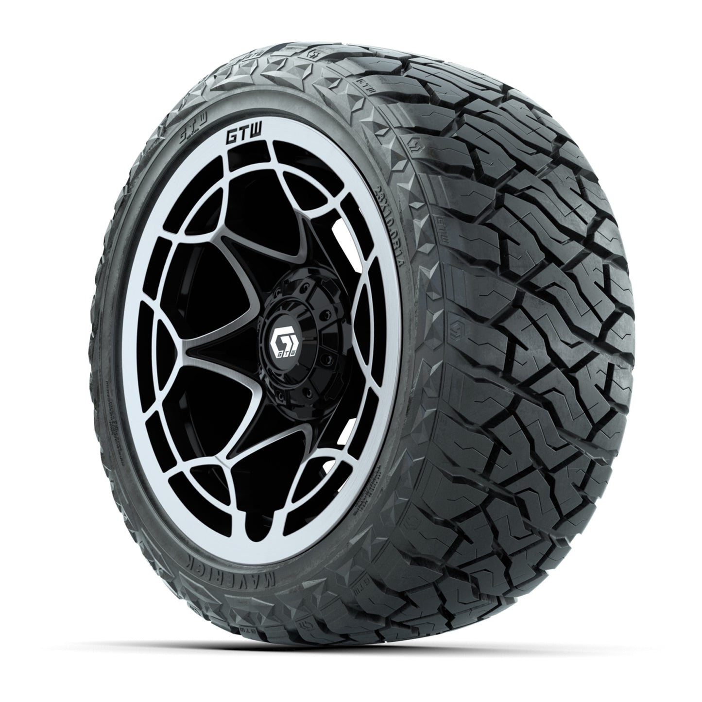 GTW Nexus Gloss Black 14 in Wheels with 23x10.00-R14 Maverick All-Terrain Tires – Full Set