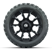 GTW® Diablo Gloss Black/Machined 14 in Wheels with 23X10-R14 Nomad Steel Belt Radial All-Terrain Tires – Full Set