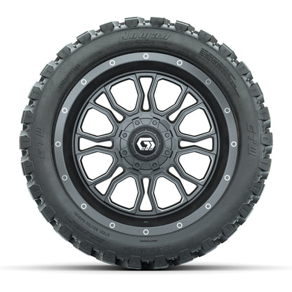 GTW Volt Gunmetal/Machined 14 in Wheels with 23x10-R14 Nomad All Terrain Tires - Full Set