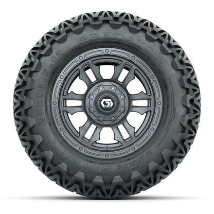 GTW® Shogun Gunmetal 12 in Wheels with 23X10.5-12 Predator All-Terrain Tires – Full Set