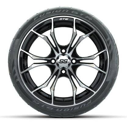 GTW Spyder Machined/Black 15 in Wheels with 215/40-R15 Fusion GTR Street Tires – Full Set