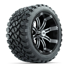 GTW® Tempest Black/Machined 14 in Wheels with 23X10-R14 Nomad Steel Belt Radial All-Terrain Tires – Full Set
