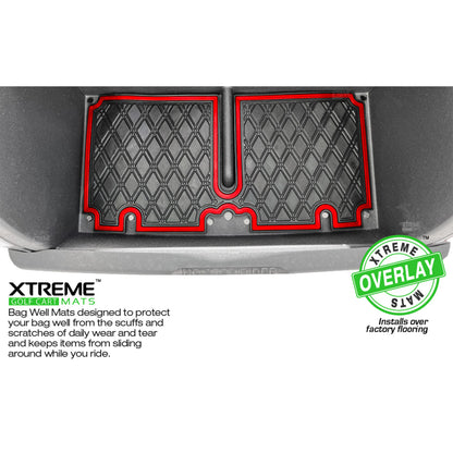 Xtreme Bag Well Mats for EZGO TXT - Black/Blue