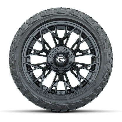 GTW Stellar Matte Black 14 in Wheels with 23x10.00-R14 Maverick All-Terrain Tires – Full Set