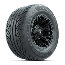 GTW® Stellar Black 12 in Wheels with 255/55-R12 Fusion GTR Steel Belt Radial Street Tires - Full Set