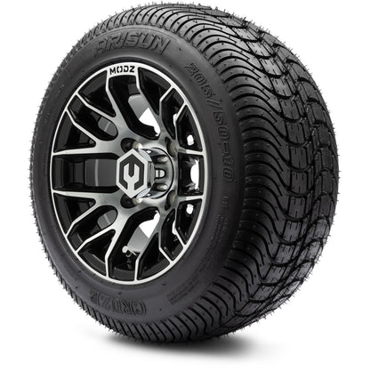 MODZ® 10" Matrix Machined Black Wheels & Street Tires Combo