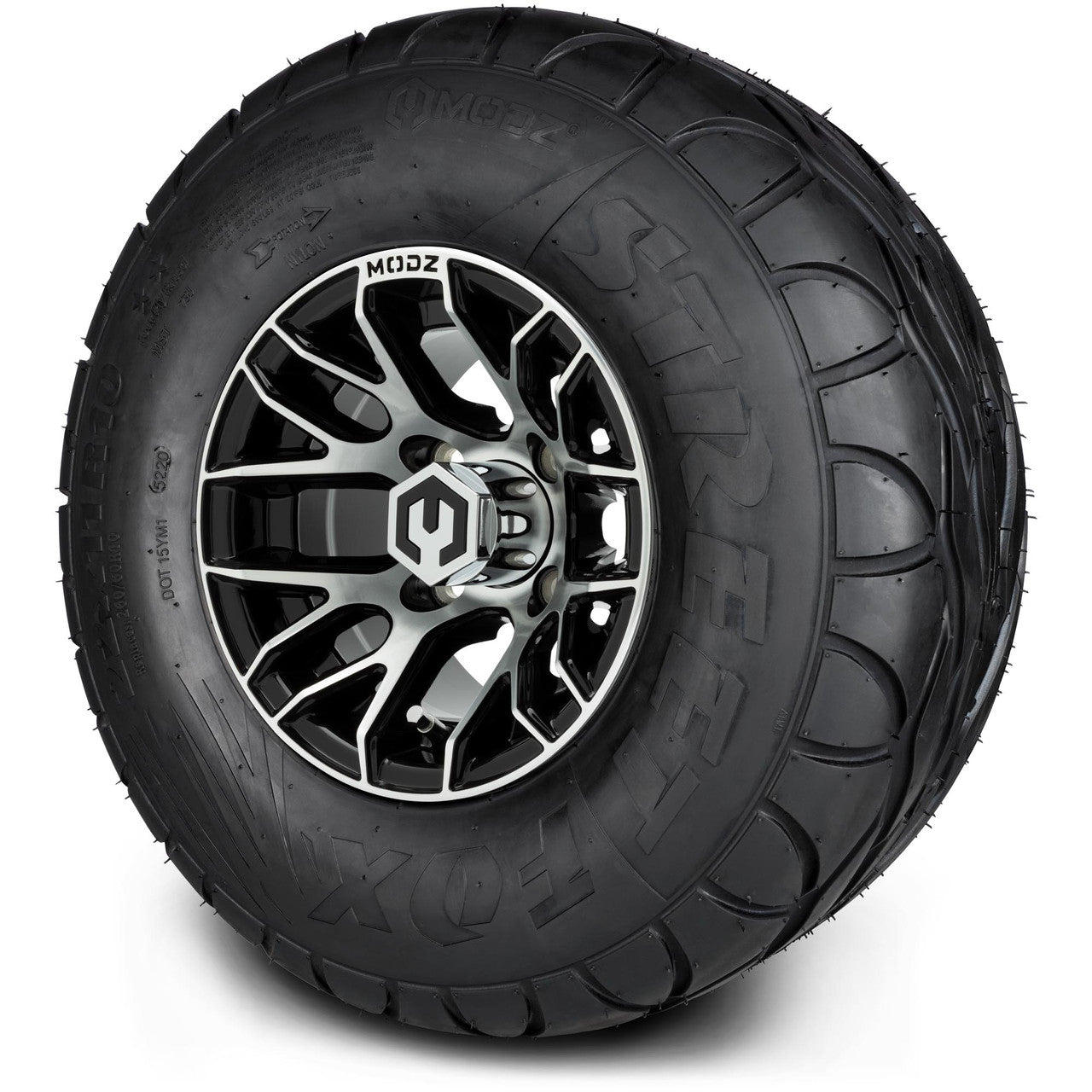 MODZ® 10" Matrix Machined Black Wheels & Street Tires Combo