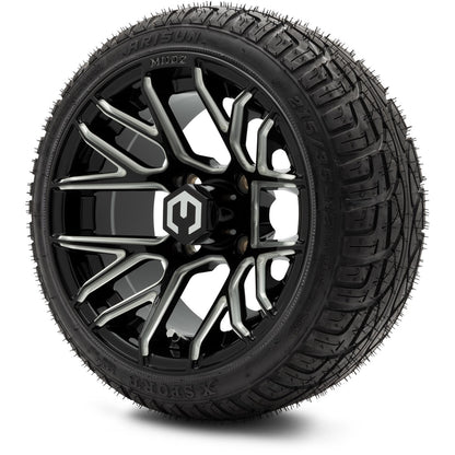 MODZ® 12" Matrix Glossy Black with Ball Mill Wheels & Street Tires Combo