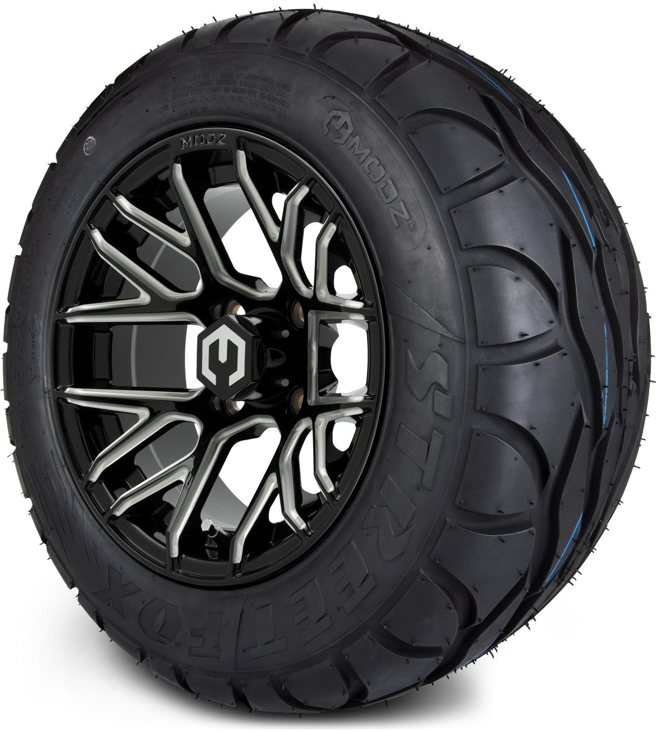 MODZ® 12" Matrix Glossy Black with Ball Mill Wheels & Street Tires Combo