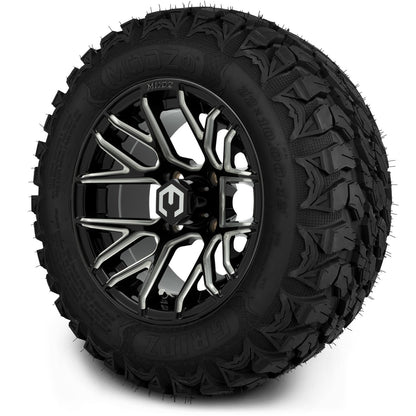 MODZ® 12" Matrix Glossy Black with Ball Mill Wheels & Off-Road Tires Combo
