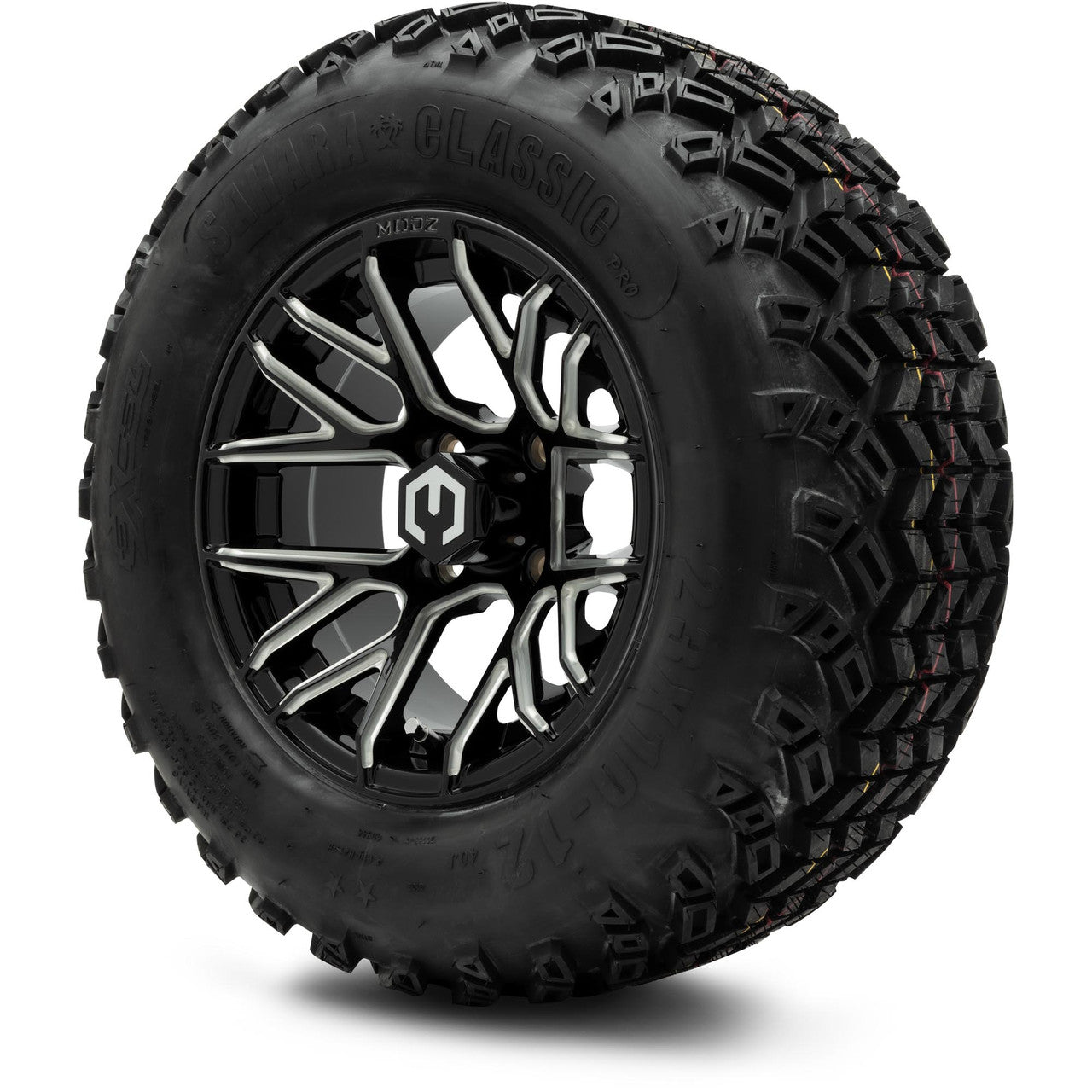 MODZ® 12" Matrix Glossy Black with Ball Mill Wheels & Off-Road Tires Combo
