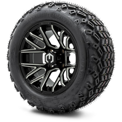 MODZ® 12" Matrix Glossy Black with Ball Mill Wheels & Off-Road Tires Combo