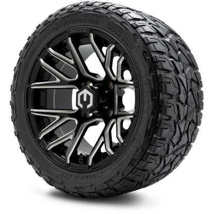 MODZ® 12" Matrix Glossy Black with Ball Mill Wheels & Off-Road Tires Combo