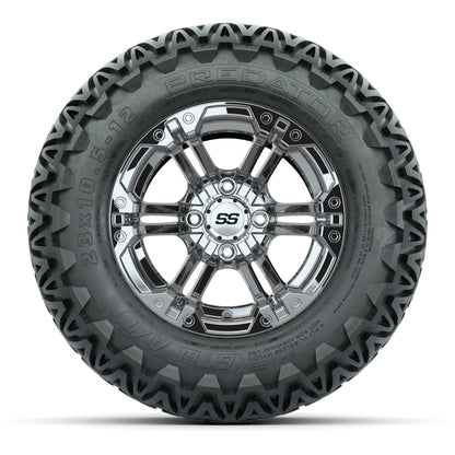 GTW Specter Chrome Wheels with 23in Predator A-T Tires - 12 Inch