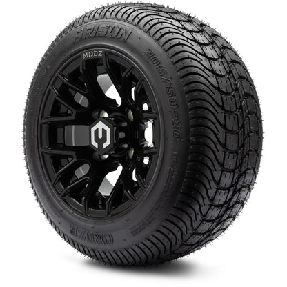 MODZ® 10" Matrix Glossy Black Wheels & Street Tires Combo