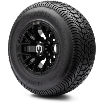 MODZ® 10" Matrix Glossy Black Wheels & Street Tires Combo
