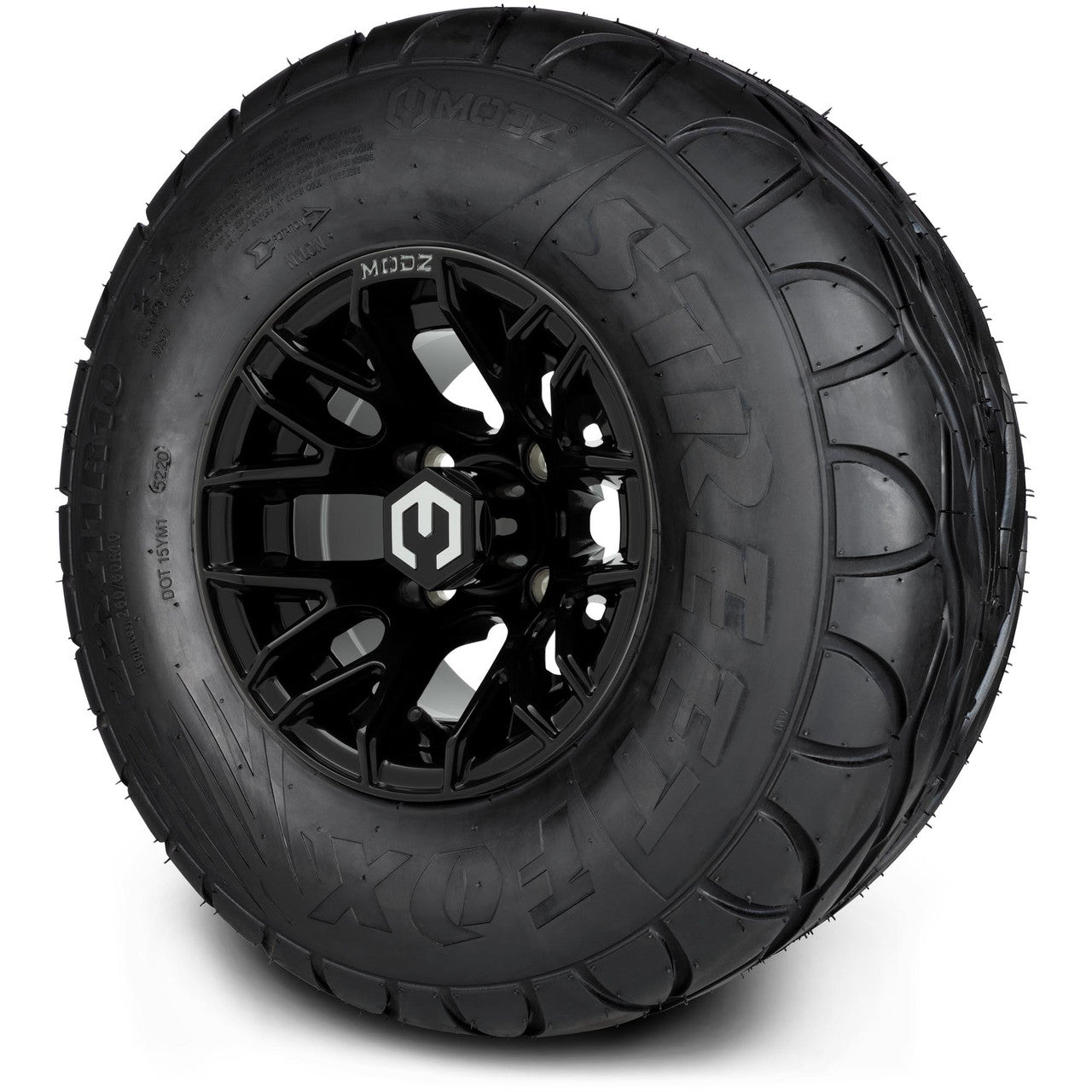MODZ® 10" Matrix Glossy Black Wheels & Street Tires Combo