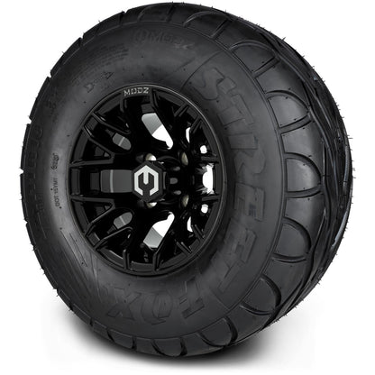 MODZ® 10" Matrix Glossy Black Wheels & Street Tires Combo
