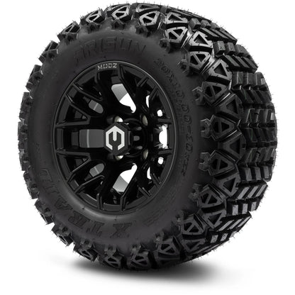 MODZ® 10" Matrix Glossy Black Wheels & Off-Road Tires Combo