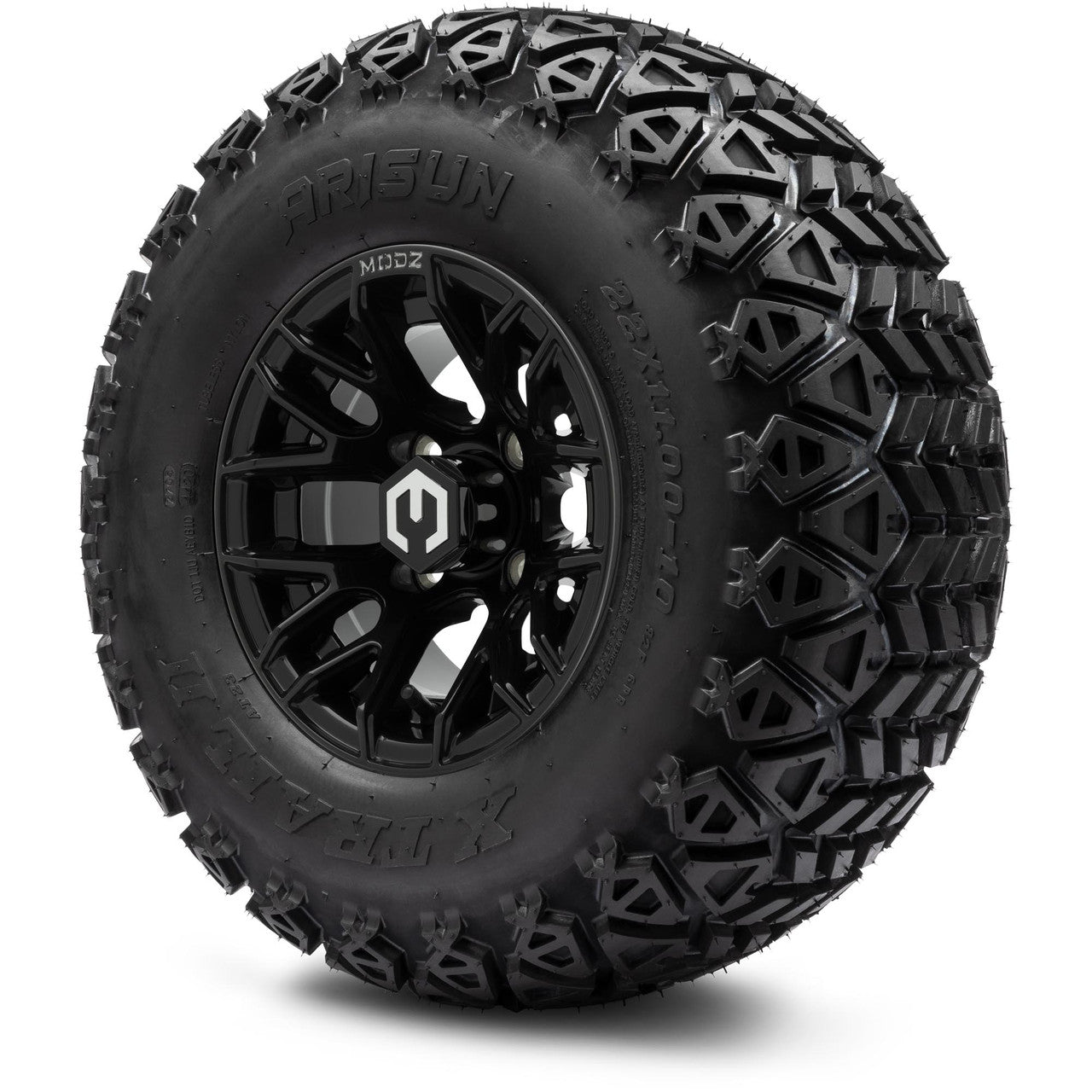MODZ® 10" Matrix Glossy Black Wheels & Off-Road Tires Combo
