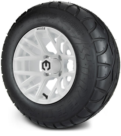 MODZ® 12" Matrix Glossy White Wheels & Street Tires Combo