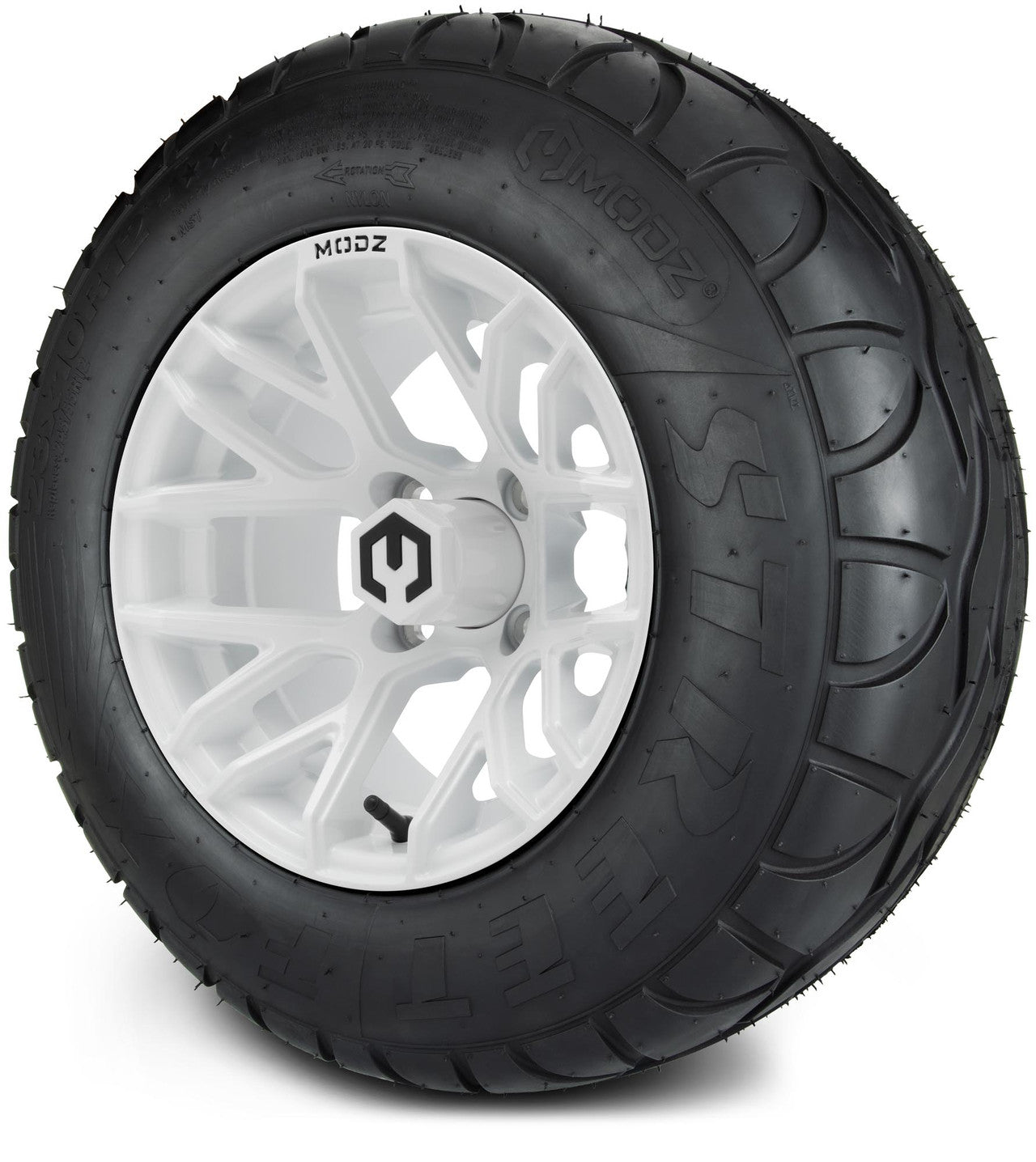 MODZ® 12" Matrix Glossy White Wheels & Street Tires Combo