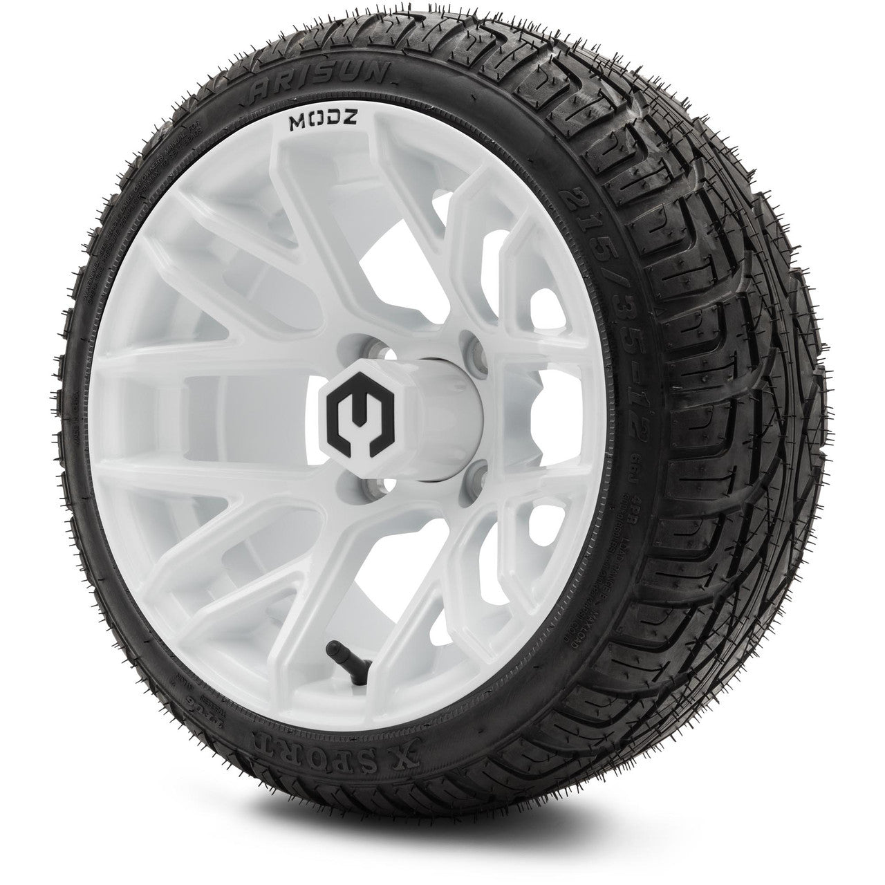 MODZ® 12" Matrix Glossy White Wheels & Street Tires Combo