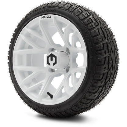 MODZ® 12" Matrix Glossy White Wheels & Street Tires Combo