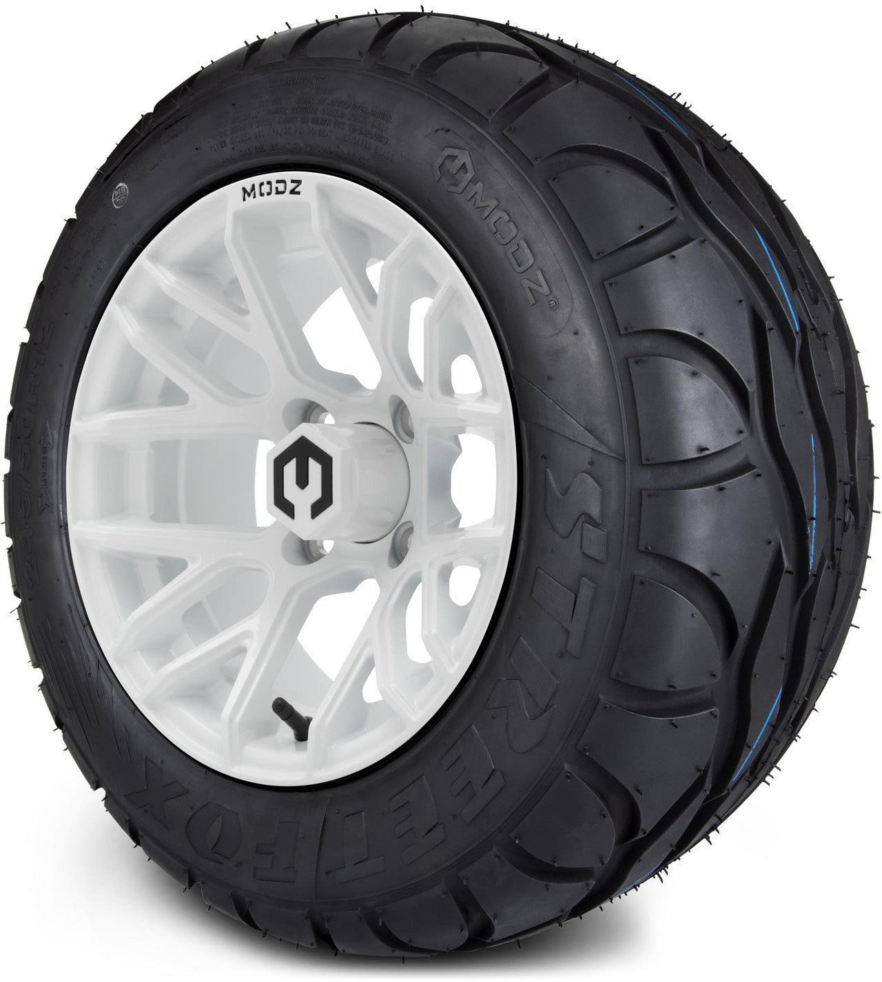 MODZ® 12" Matrix Glossy White Wheels & Street Tires Combo