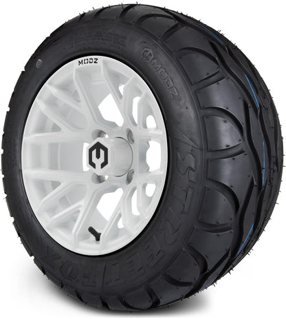 MODZ® 12" Matrix Glossy White Wheels & Street Tires Combo