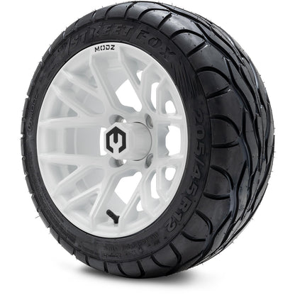 MODZ® 12" Matrix Glossy White Wheels & Street Tires Combo
