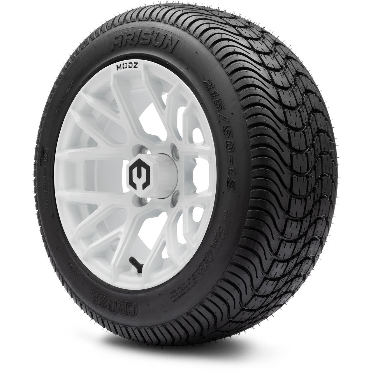 MODZ® 12" Matrix Glossy White Wheels & Street Tires Combo
