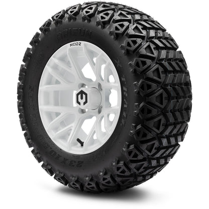 MODZ® 12" Matrix Glossy White Wheels & Off-Road Tires Combo