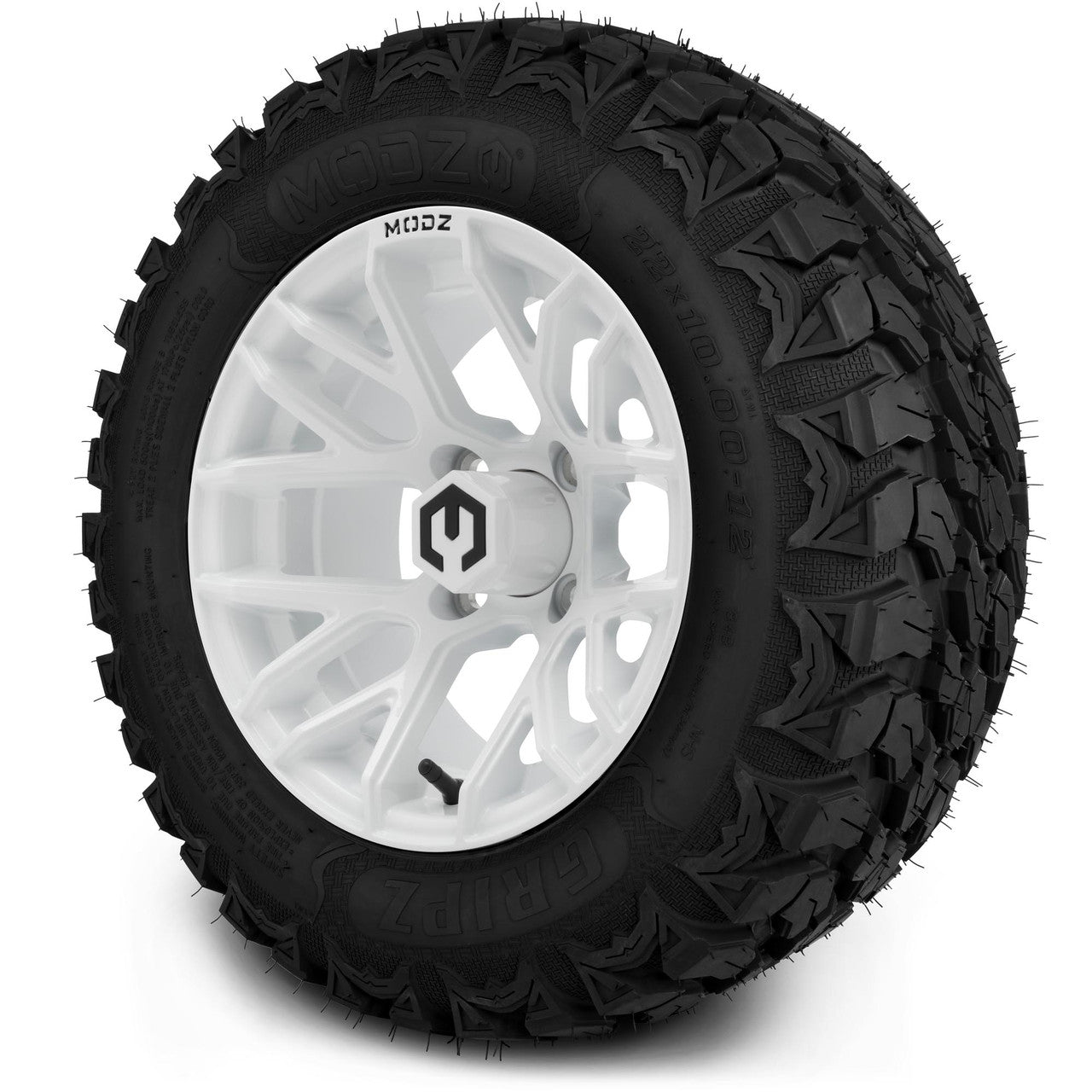 MODZ® 12" Matrix Glossy White Wheels & Off-Road Tires Combo