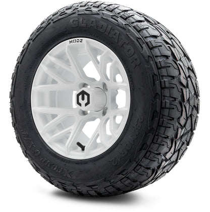 MODZ® 12" Matrix Glossy White Wheels & Off-Road Tires Combo