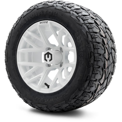 MODZ® 12" Matrix Glossy White Wheels & Off-Road Tires Combo