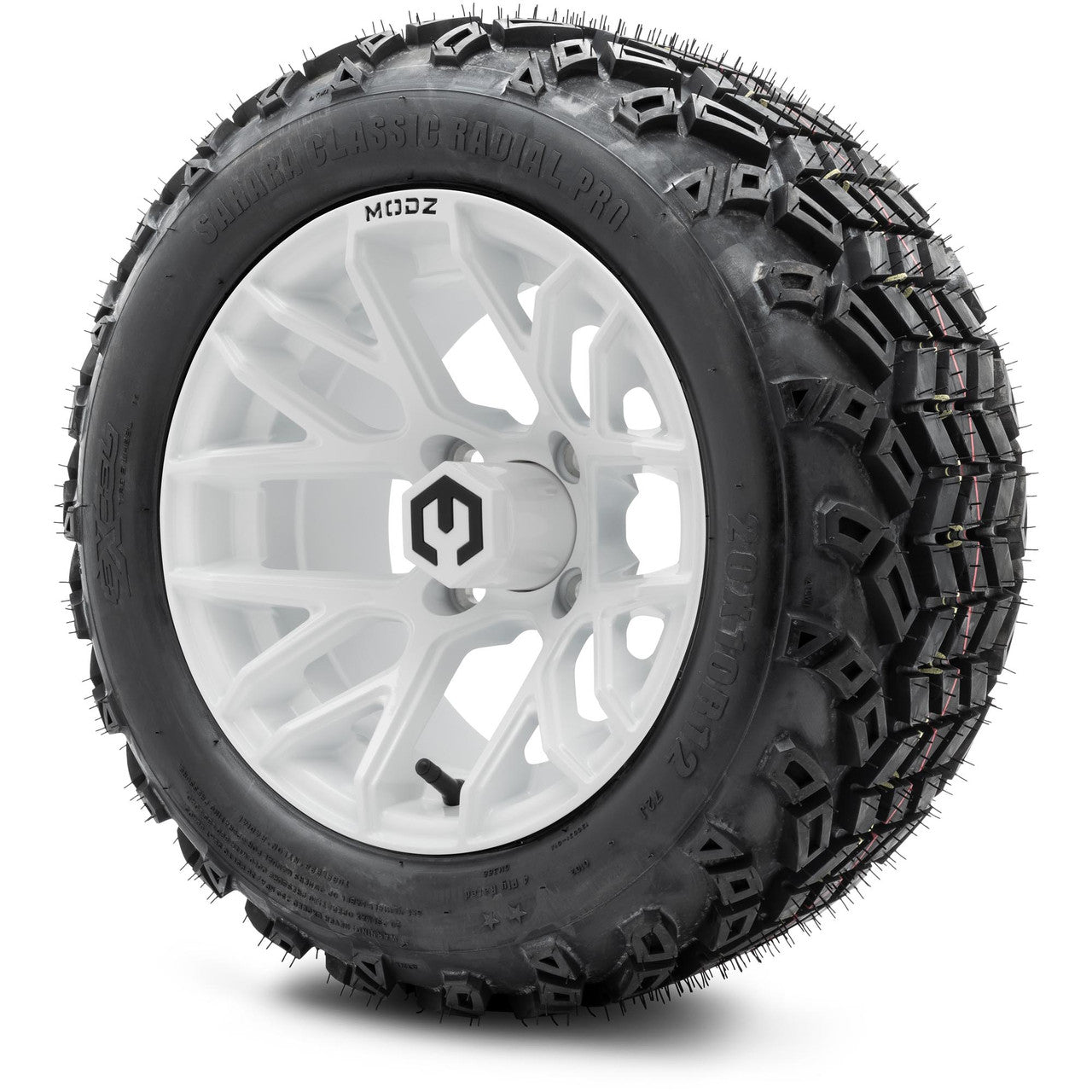 MODZ® 12" Matrix Glossy White Wheels & Off-Road Tires Combo
