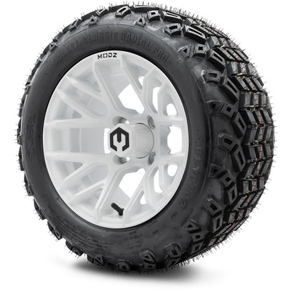 MODZ® 12" Matrix Glossy White Wheels & Off-Road Tires Combo