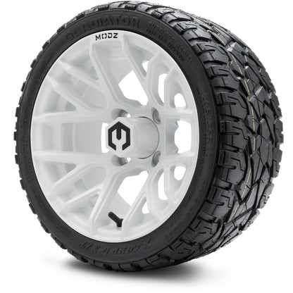 MODZ® 12" Matrix Glossy White Wheels & Off-Road Tires Combo