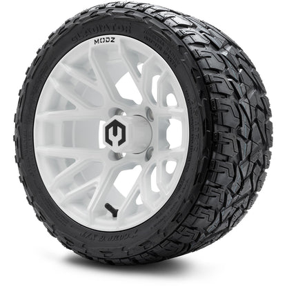MODZ® 12" Matrix Glossy White Wheels & Off-Road Tires Combo